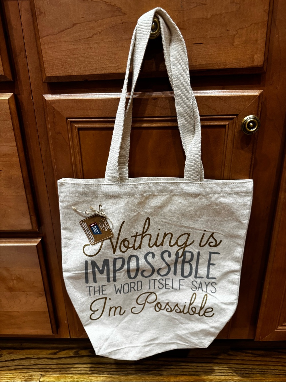 Canvas Tote “Nothing is Impossible, The Word Itself Says I’m Possible”